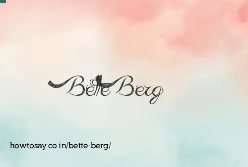 Bette Berg