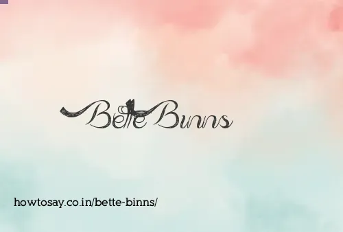 Bette Binns
