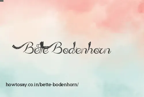 Bette Bodenhorn