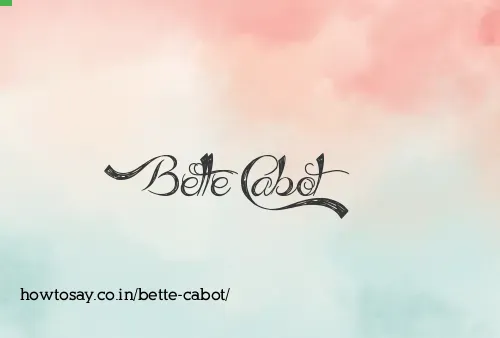 Bette Cabot