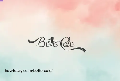 Bette Cole