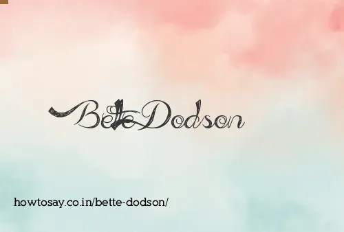 Bette Dodson