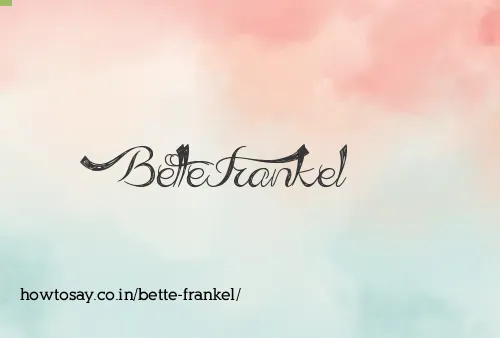 Bette Frankel