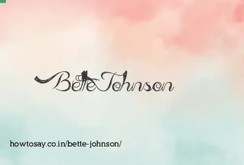 Bette Johnson