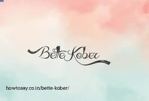 Bette Kober