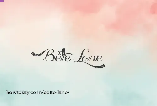 Bette Lane