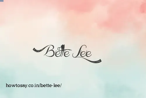 Bette Lee