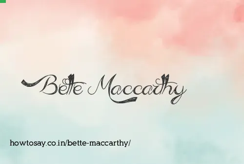 Bette Maccarthy