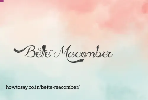 Bette Macomber