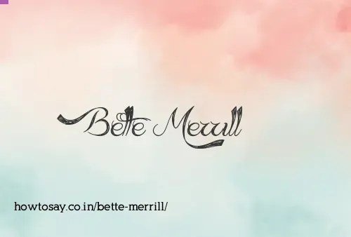 Bette Merrill