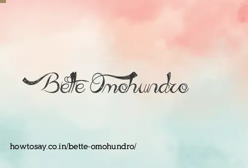 Bette Omohundro
