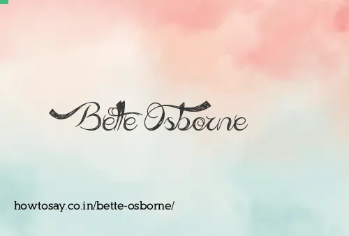 Bette Osborne