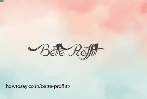 Bette Proffitt