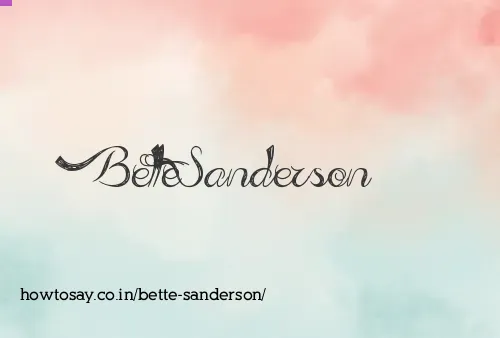 Bette Sanderson