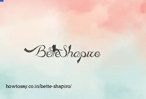 Bette Shapiro