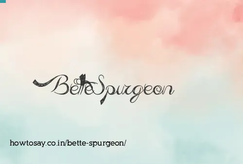 Bette Spurgeon