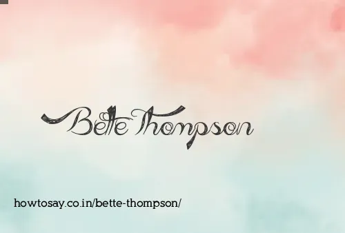 Bette Thompson