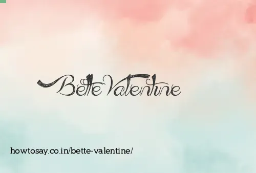 Bette Valentine