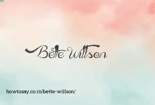 Bette Willson