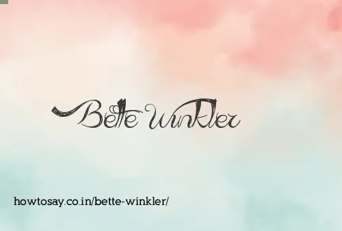 Bette Winkler