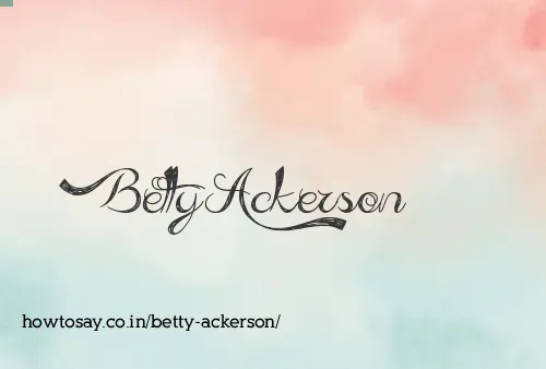 Betty Ackerson