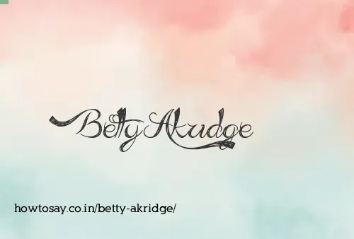 Betty Akridge