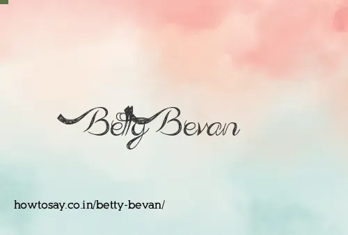 Betty Bevan