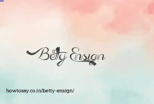 Betty Ensign