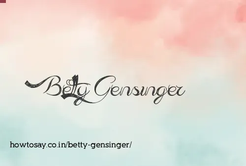 Betty Gensinger