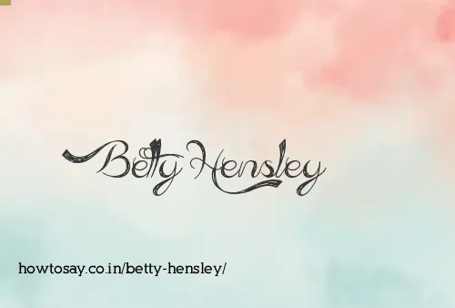 Betty Hensley