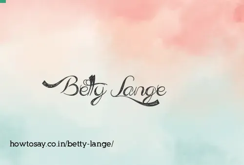 Betty Lange