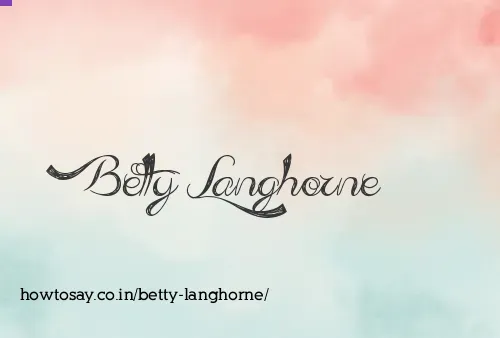 Betty Langhorne
