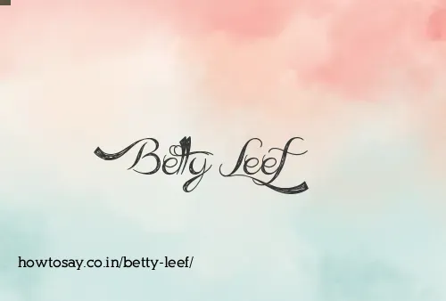Betty Leef