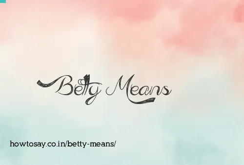 Betty Means