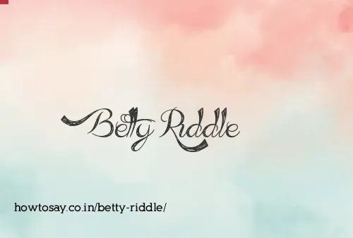 Betty Riddle