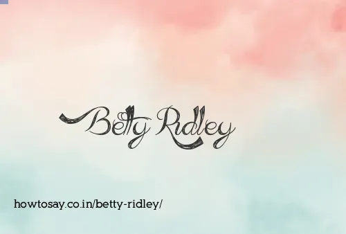Betty Ridley