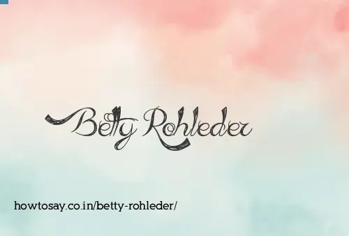 Betty Rohleder