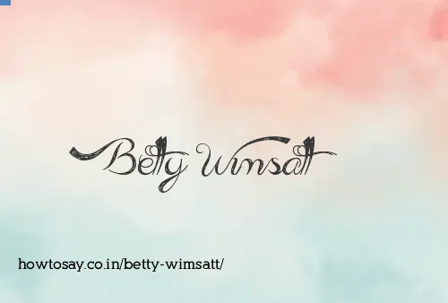 Betty Wimsatt