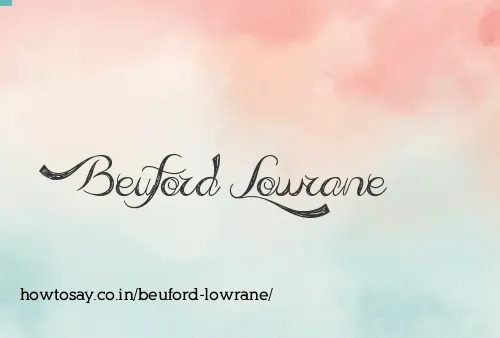 Beuford Lowrane