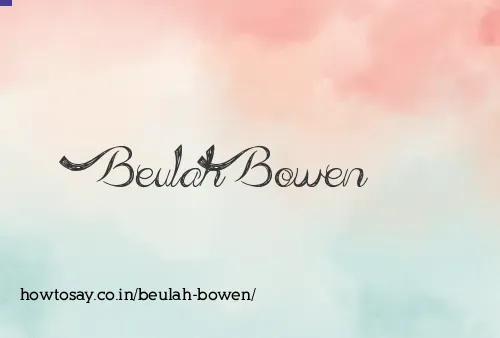 Beulah Bowen
