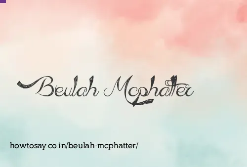 Beulah Mcphatter