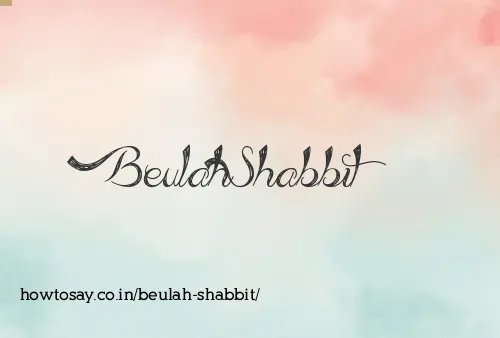 Beulah Shabbit