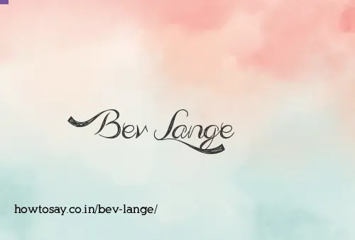Bev Lange