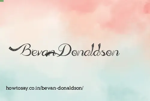 Bevan Donaldson
