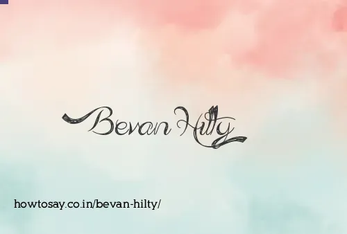 Bevan Hilty