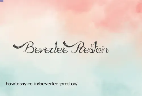 Beverlee Preston