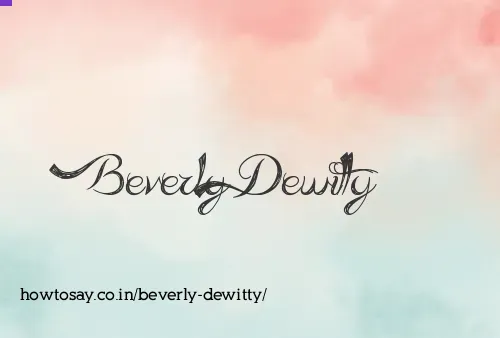 Beverly Dewitty