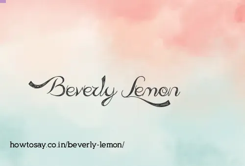Beverly Lemon
