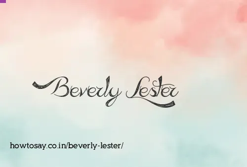 Beverly Lester