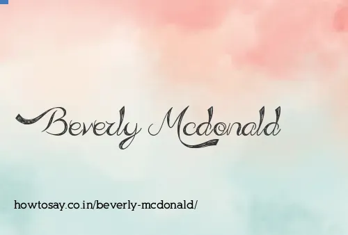 Beverly Mcdonald